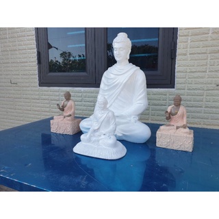 Tôn tượng đức phật Thích Ca tọa bệ rơm 55cm.
