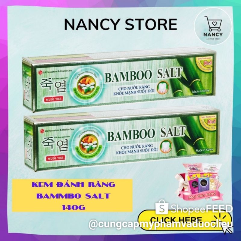 Kem đánh răng Bamboo salt muối tre làm trắng răng, diệt khuẩn, chăm sóc nướu 140 g