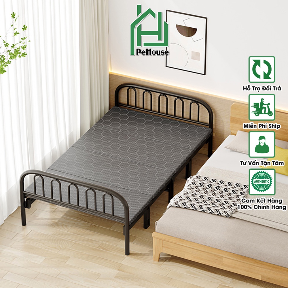 Giường văn phòng Gấp Gọn, Giường Xếp Di Động Khung sắt, Có Đệm gấp gọn đa năng YLF2198 Pehouse Shop