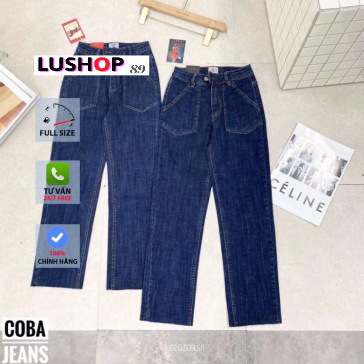 Quần jean bò baggy nữ cạp cao màu XANH ĐẬM 2 túi đáp vuông phong cách Hàn Quốc sành điệu style  Lushop89 | BigBuy360 - bigbuy360.vn
