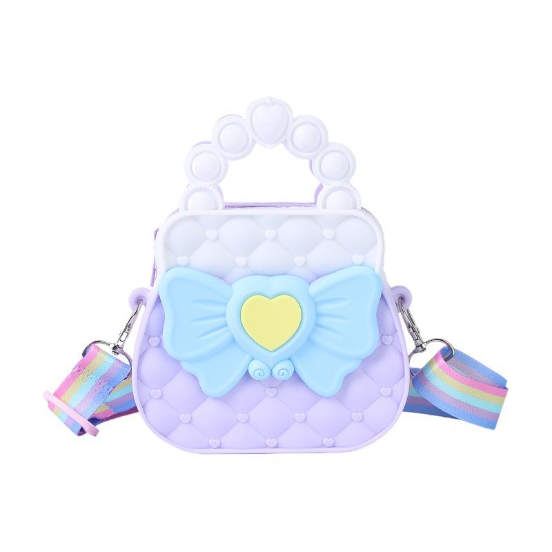 Pop It Đồ Chơi Túi Xách Đeo Chéo Vai Giảm Căng Thẳng Bong Bóng Silicone Dành Cho Bé Gái