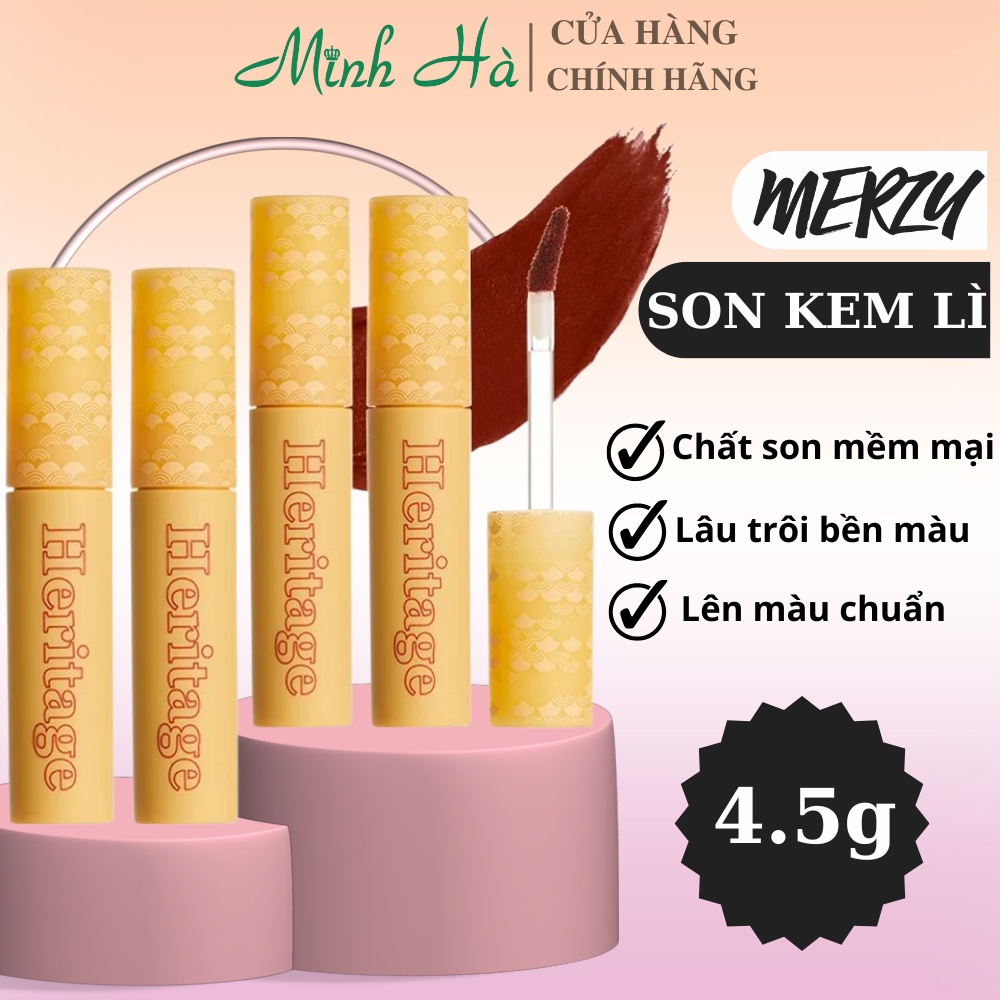 Son kem lì Merzy The Heritage Velvet Tint 4.5g lên màu chuẩn lâu trôi