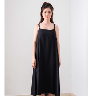 Đầm 2 dây, đầm xuông - chất đũi lụa trơn basic nữ 🌸🌸🌸 Ảnh và video thật