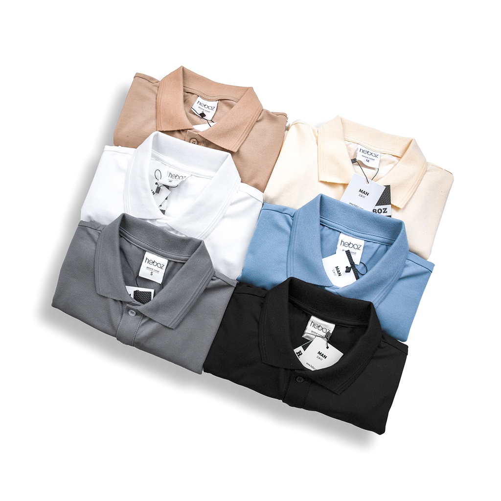 Áo thun polo nam ngắn tay HEBOZ vải cotton pha co giãn 4 chiều đẹp in logo, form slimfit basic - 00000673 | BigBuy360 - bigbuy360.vn