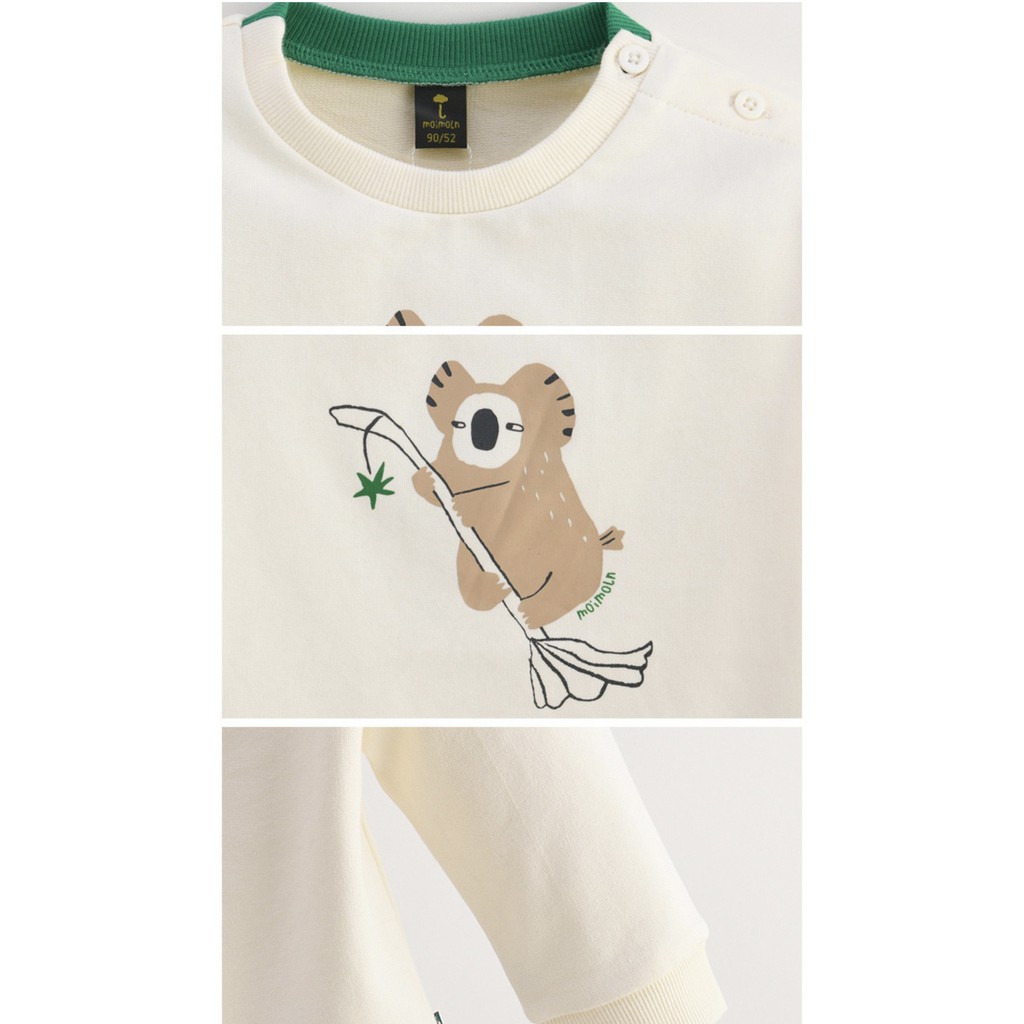 Áo nỉ Moimoln xanh hình gấu