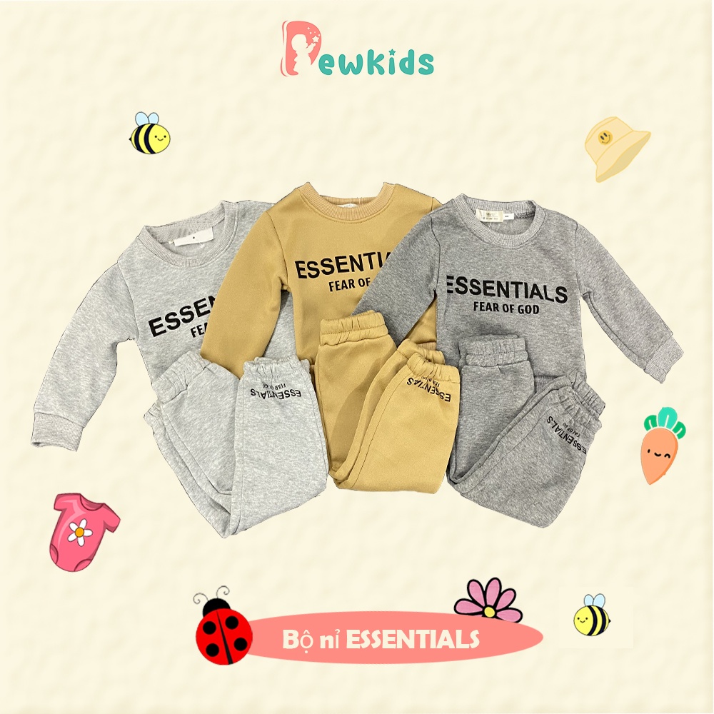 Bộ thu đông cho bé Dewkids, Bộ nỉ thu đông ESSENTINAL cao cấp mềm mịn cho bé