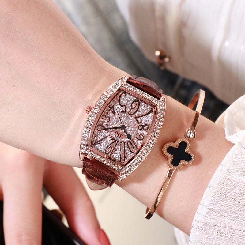 ĐỒNG HỒ NỮ DÂY DA DZG LUCAS MẶT ĐÍNH ĐÁ SANG CHẢNH CỰC HOT | BigBuy360 - bigbuy360.vn