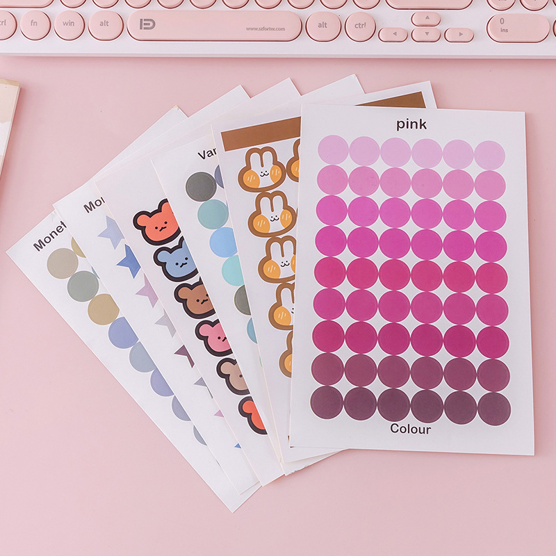 🔥Mua 3 Tặng 1🔥 Miếng Dán Sticker Trang Trí Hình Tròn Màu Gradient Kiểu Hàn Quốc