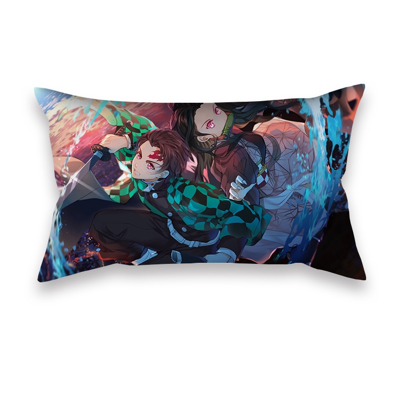 Vỏ Gối Chữ Nhật In Hình Demon Slayer Kimetsu No Yaiba 50X30Cm