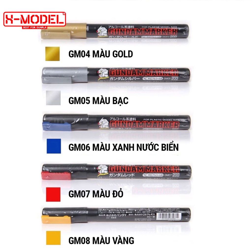 Bút kẻ lằn chìm Mr. HOBBY X- MODEL Dụng cụ bút chuyên dụng mô hình Gundam Marker GM04, GM05, GM06...GM19, bút xóa GM300