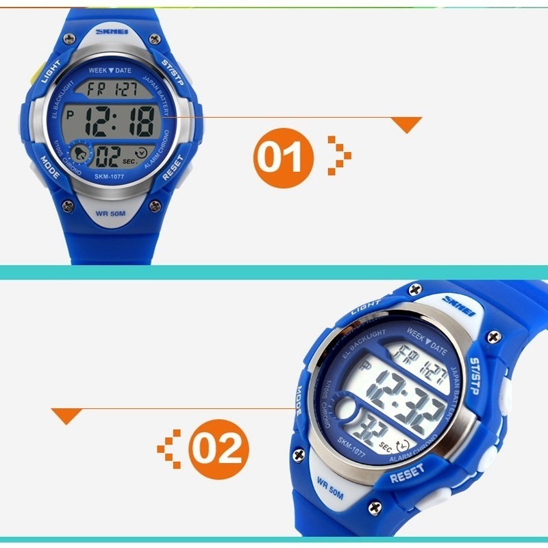 [FOR_KID] Đồng hồ thể thao trẻ em dây cao su Panda SKM 1077 (Xanh) | BigBuy360 - bigbuy360.vn