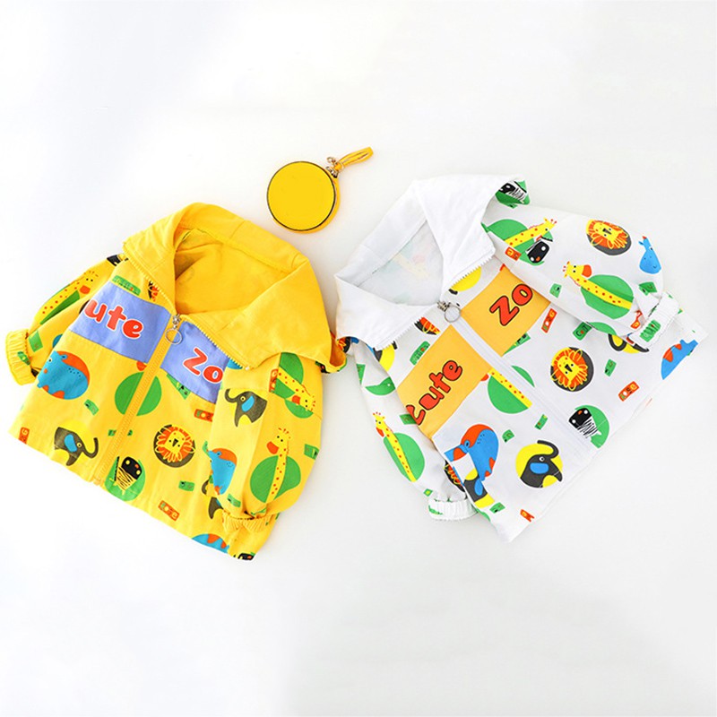 Áo khoác có mũ trùm đầu và dây kéo thiết kế thời trang Hàn Quốc cho bé