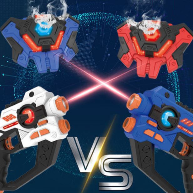 Đồ Chơi Máy Chiếu 3D Cảm Biến Hồng Ngoại "Băn Vịt" Và Tập Trận Giả_ Kèm 3 Thẻ Chiếu_ 1 Máy Chiếu_ 2 Súng Laser