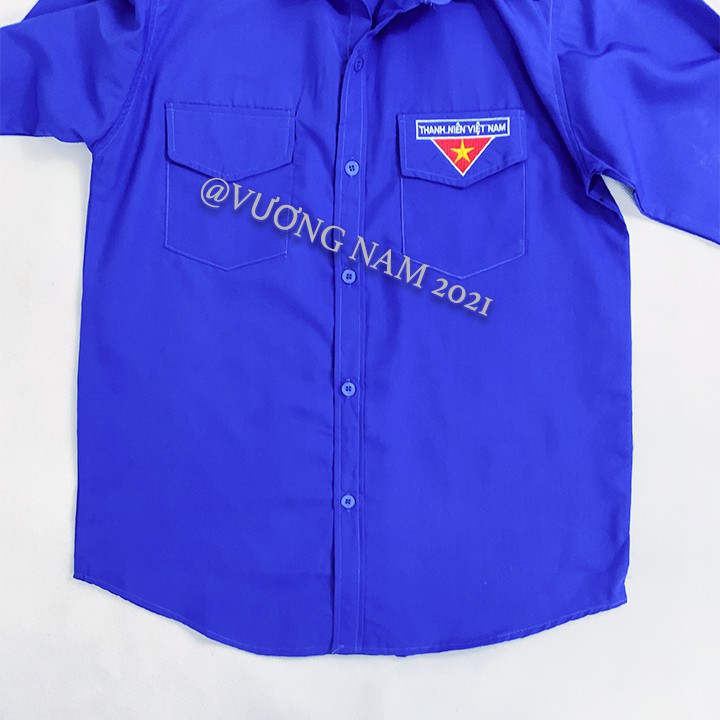 Áo đoàn thanh niên VIỆT NAM Nam Nữ vải Kate mát Logo thêu