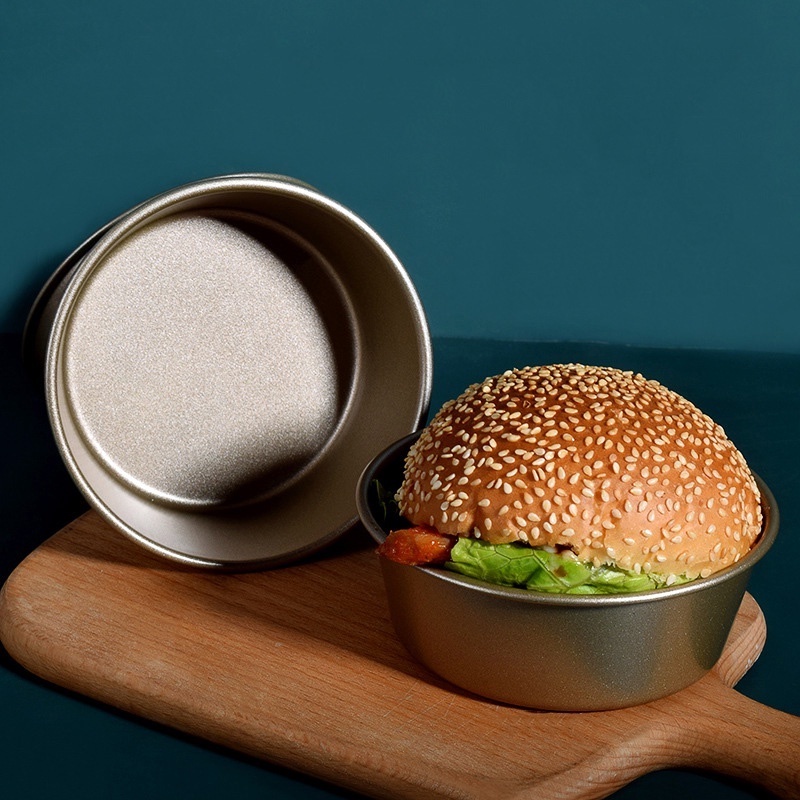 Khuôn Làm Bánh Hamburger Hình Tròn Bằng Thép Không Gỉ Chống Dính Diy