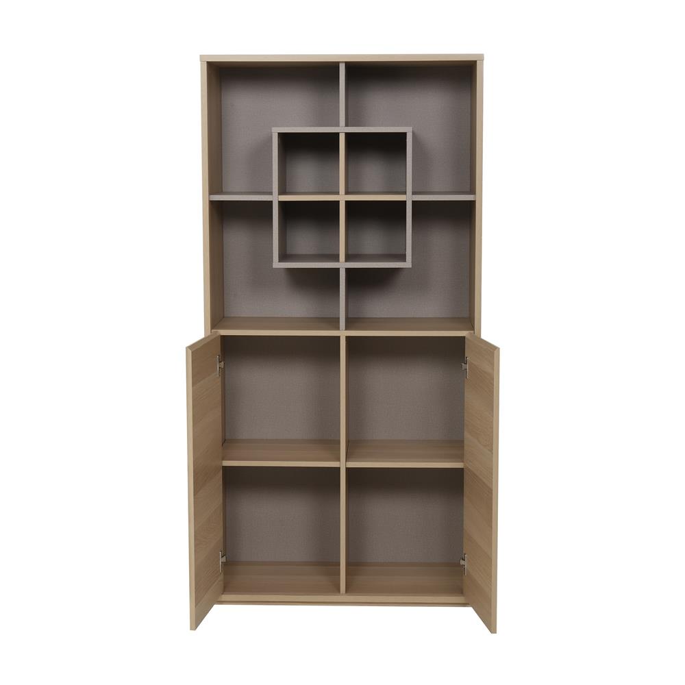 HomeBase FURDINI Tủ đựng đồ bằng gỗ ép có 8 ngăn mở dễ lắp ráp LAZIO Thái Lan W80xxH160xD40cm màu gỗ sồi cát