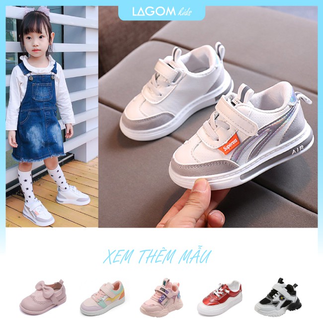 Giày Thể Thao Bé Gái 2020 Dáng Sneaker Quai Dán Có đèn nhấp nháy |Giày Cho Bé Gái 1-3-5 Tuổi GS168