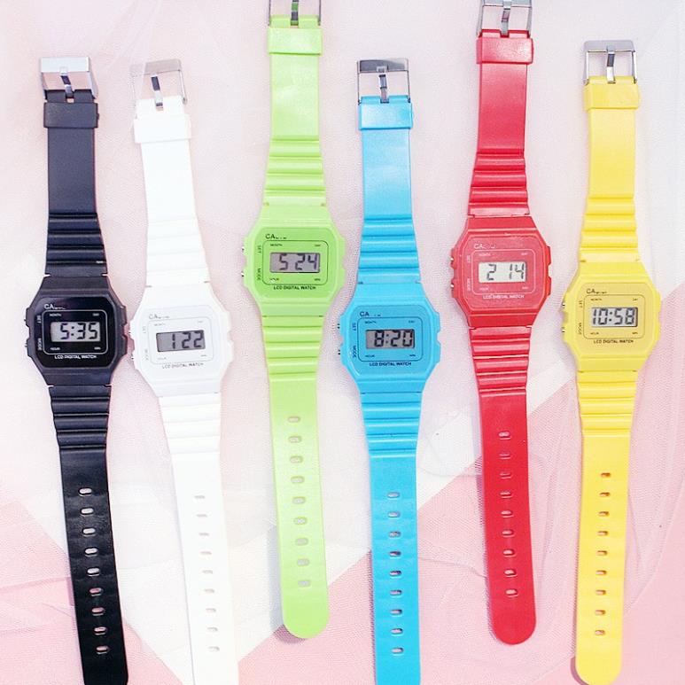 Đồng hồ điện tử nam nữ Sports S019 thể thao, mặt chữ nhật cá tính