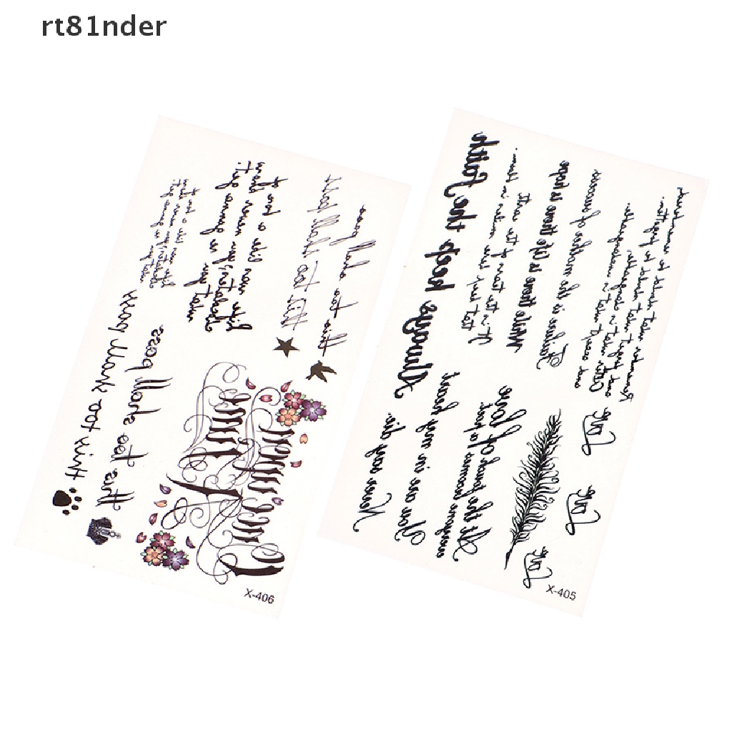 1 miếng dán hình xăm tạm thời chống thấm nước in chữ tiếng anh cá tính cho nam và nữ