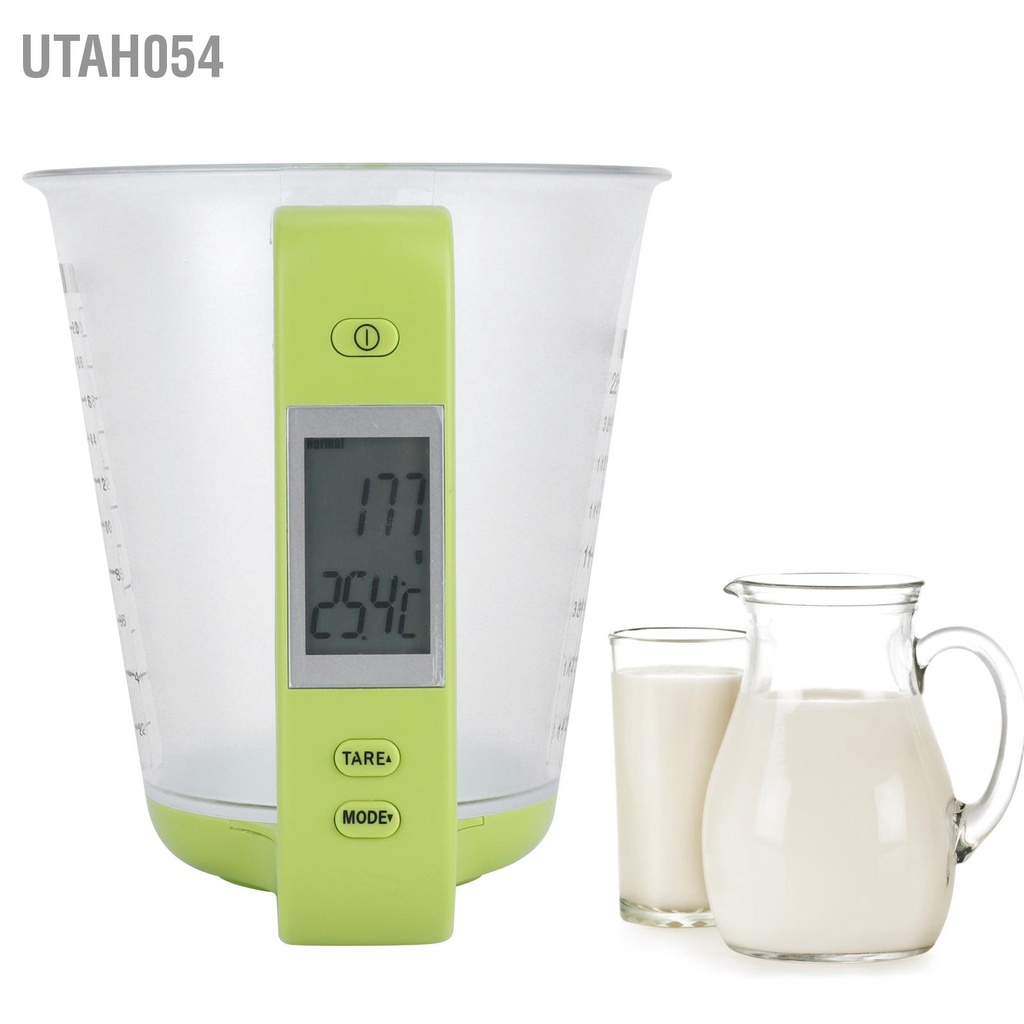 Utah054 Cốc đo điện tử TY ‑ C01 1000g Độ chính xác 0 1g Cân cốc tự động có thể tháo rời cho nhà bếp