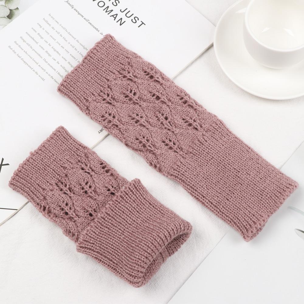 SOFTNESS Găng Tay Len Hở Ngón Thời Trang