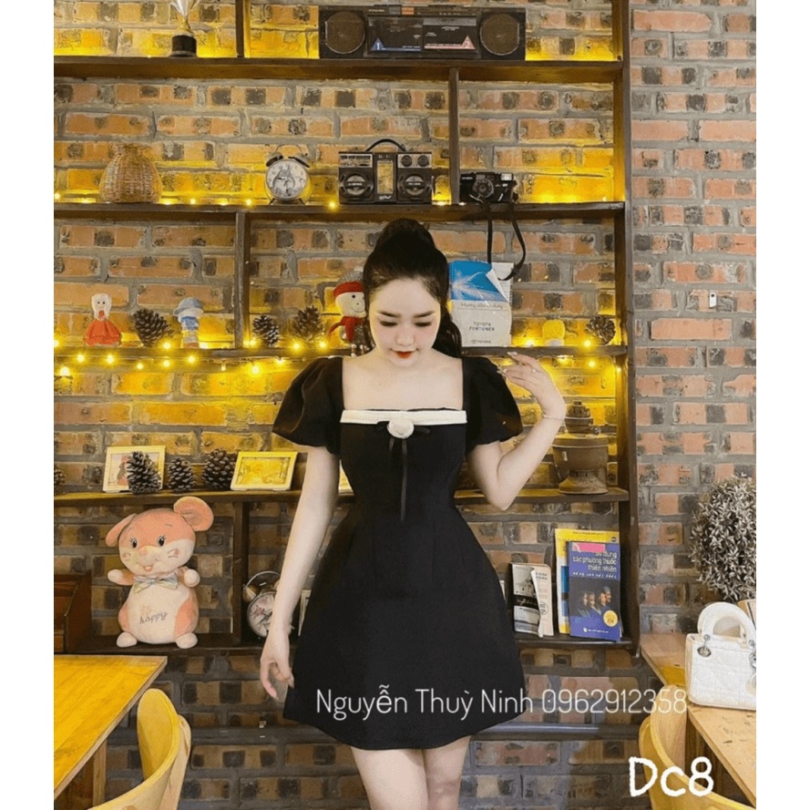 Xả Lỗ Cho Mẫu Đầm TAPTA Tay Bồng Có Gắn Hoa Hồng Tim Áo  Cực Xinh UP