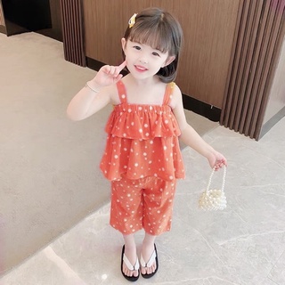 Xả Set áo bi 2 tầng quần lửng cho bé gái