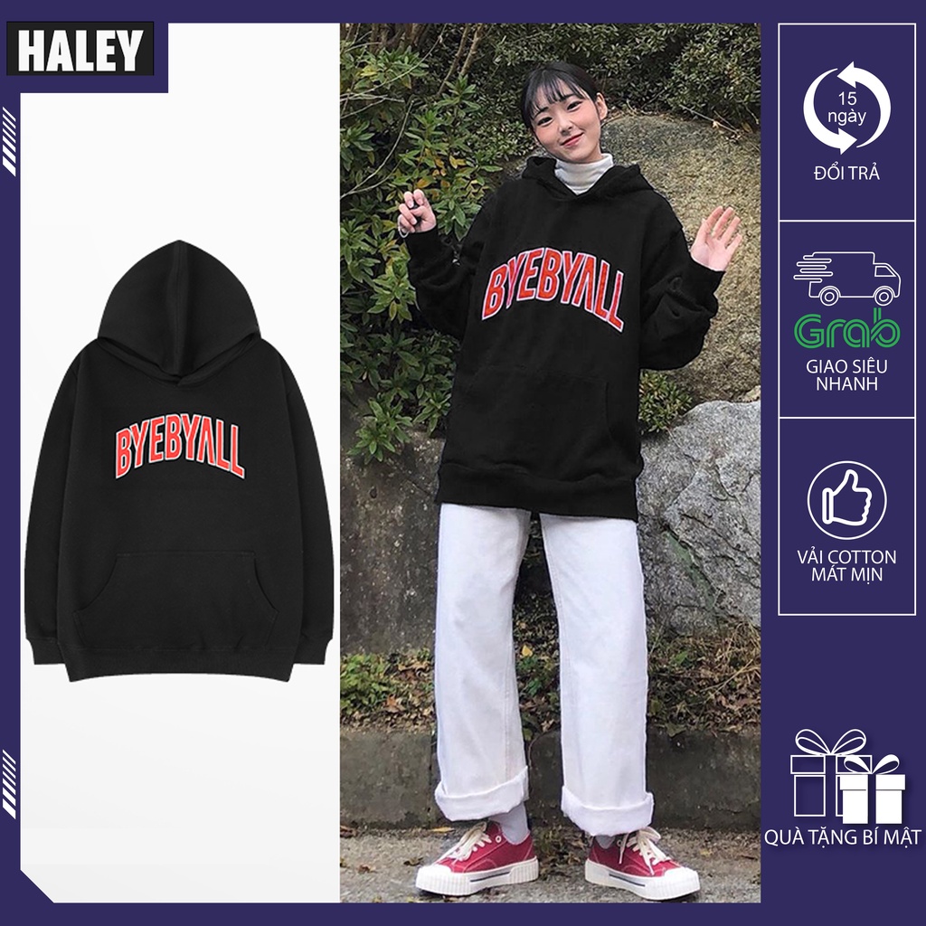 Áo Hoodie Nỉ Bông HALEY Nam Nữ Unisex Hàn Quốc mã HD196 Chất nỉ đẹp dày dặn