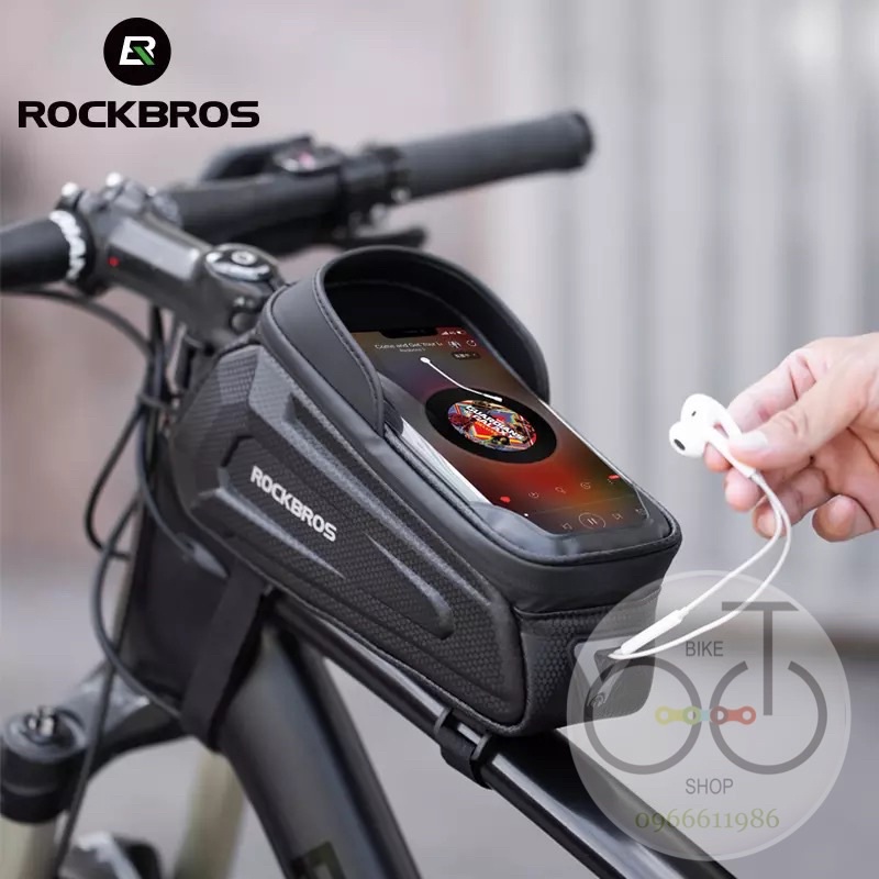 Túi Khung trên xe đạp chống nước vỏ PU cac cấp màn 6.8” Rockbros chính hãng