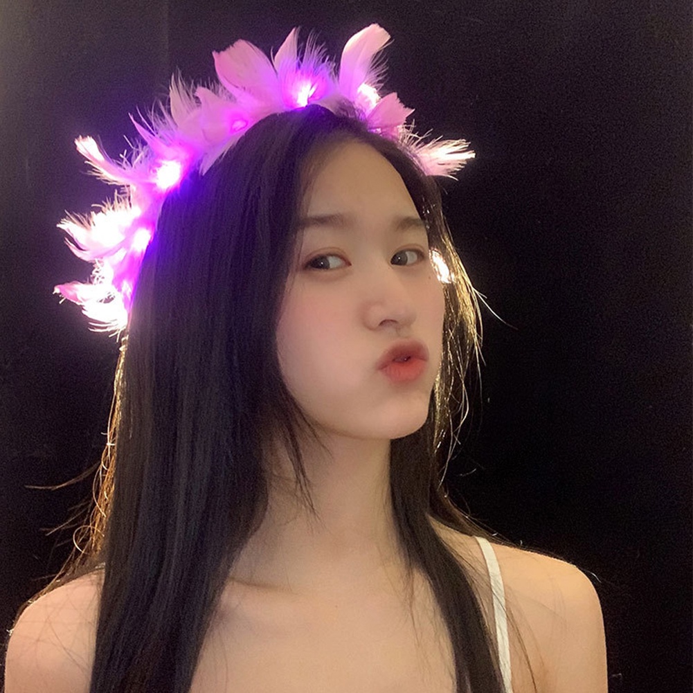 Vòng Hoa Đội Đầu Gắn Đèn LED Phát Sáng