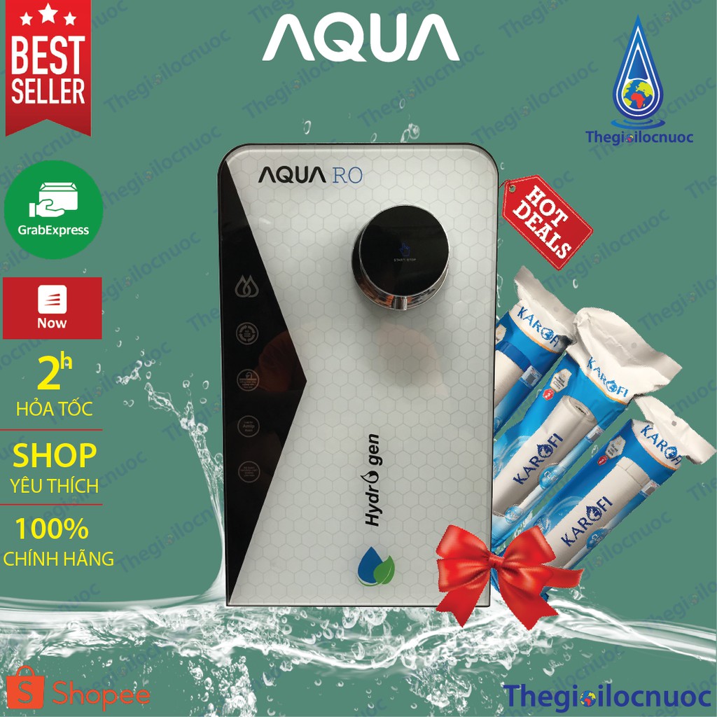 Máy lọc nước Aqua Hydrogen 5 cấp lọc để bàn lấy nước bằng vòi cảm ứng