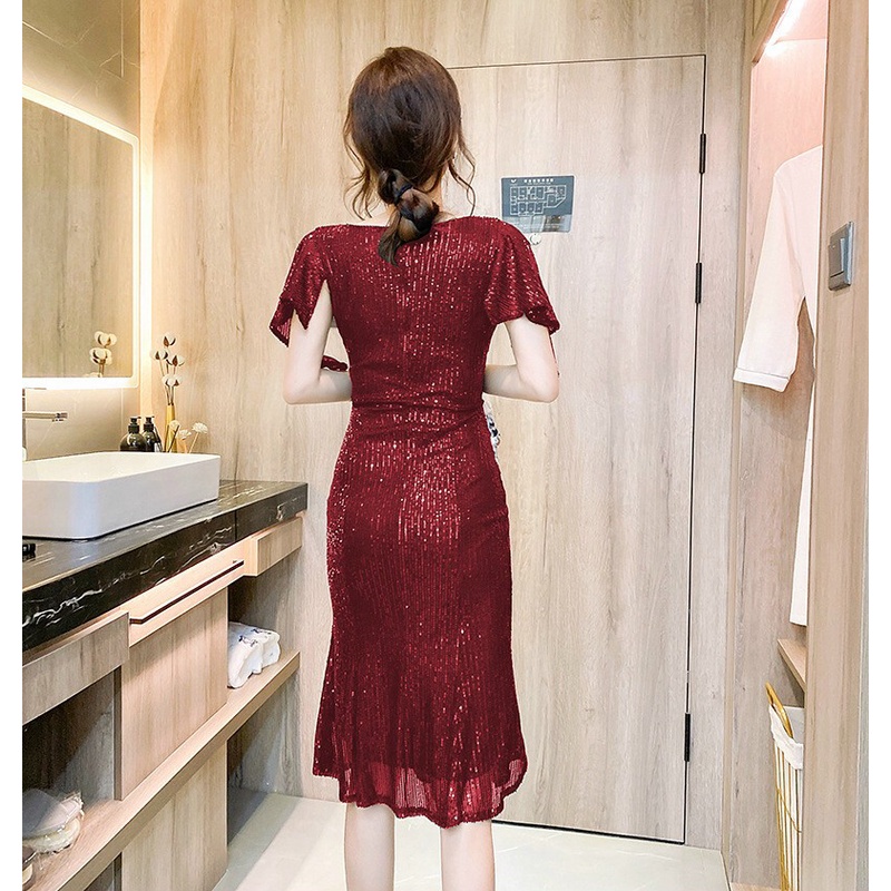 Đầm Ôm Kim Sa Dự Tiệc, Đầm Ôm Đuôi Cá Cánh Tiên