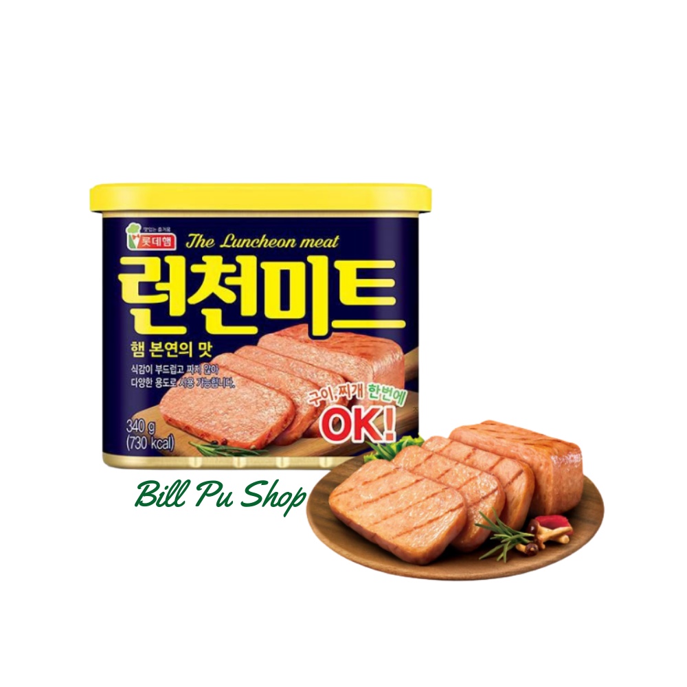 Thịt hộp Hàn Quốc - Thịt hộp LOTTE THE LUNCHEON MEAT hộp 340g [Date 07/2024]