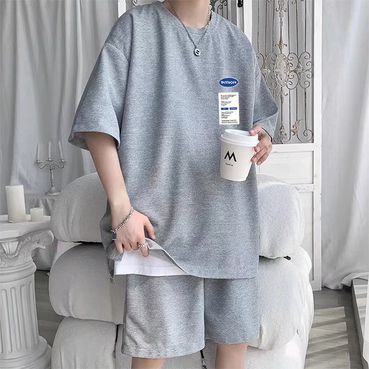 đồ bộ thể thao nam thời trang bông đồ bộ thể thao nữ phong cách Hàn Quốc áo thun nam unisex quần ngắn nam from rộng set nam