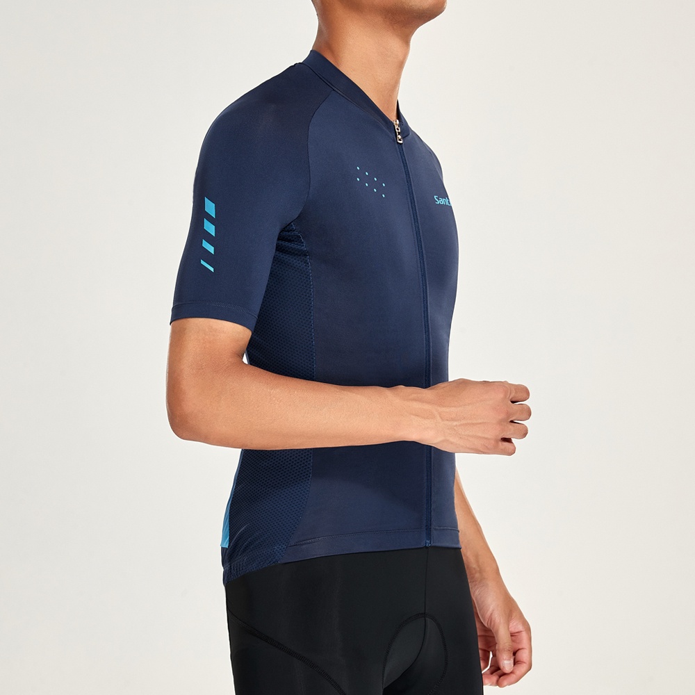 Santic Áo xe đạp jersey có khóa kéo toàn bộ thi đấu thể thao leo núi đường trường dành cho nam KM2C02235