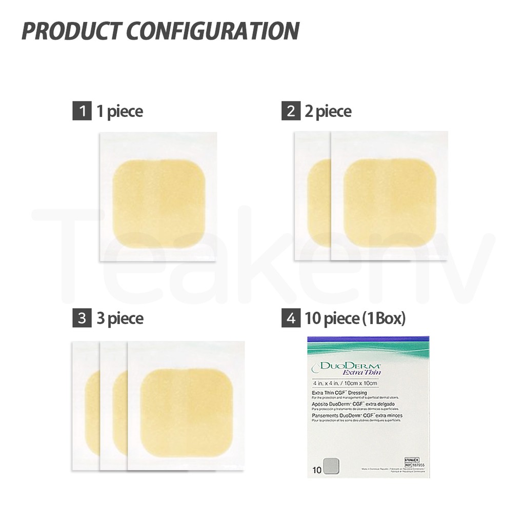 Convatec 187955 Duoderm Extra Thin - 4x4 Inches, 1 / 2 / 3 / 10pcs