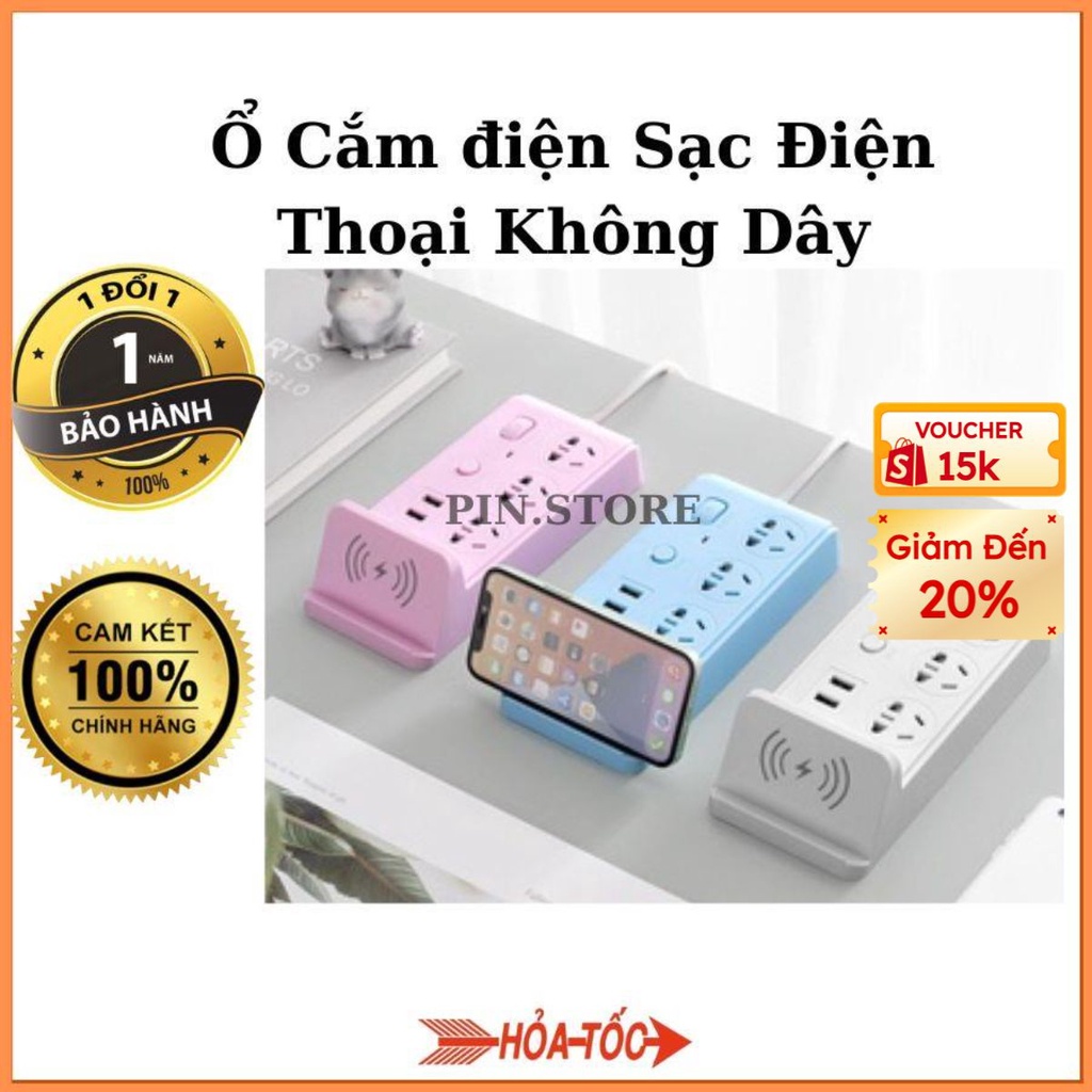 Ổ Cắm điện Có Thể Sạc Điện Thoại Di Động Không Dây, Dải Cắm Đa Năng, Dải Điện Để Bàn Gia Đình Nhiều Ổ Cắm, Dải Ổ Cắm USB