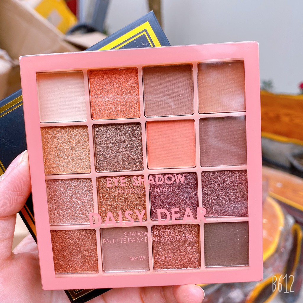 Phấn mắt 16 ô Daisy Dear nhũ lì tone hồng  nâu tây  F505 | BigBuy360 - bigbuy360.vn