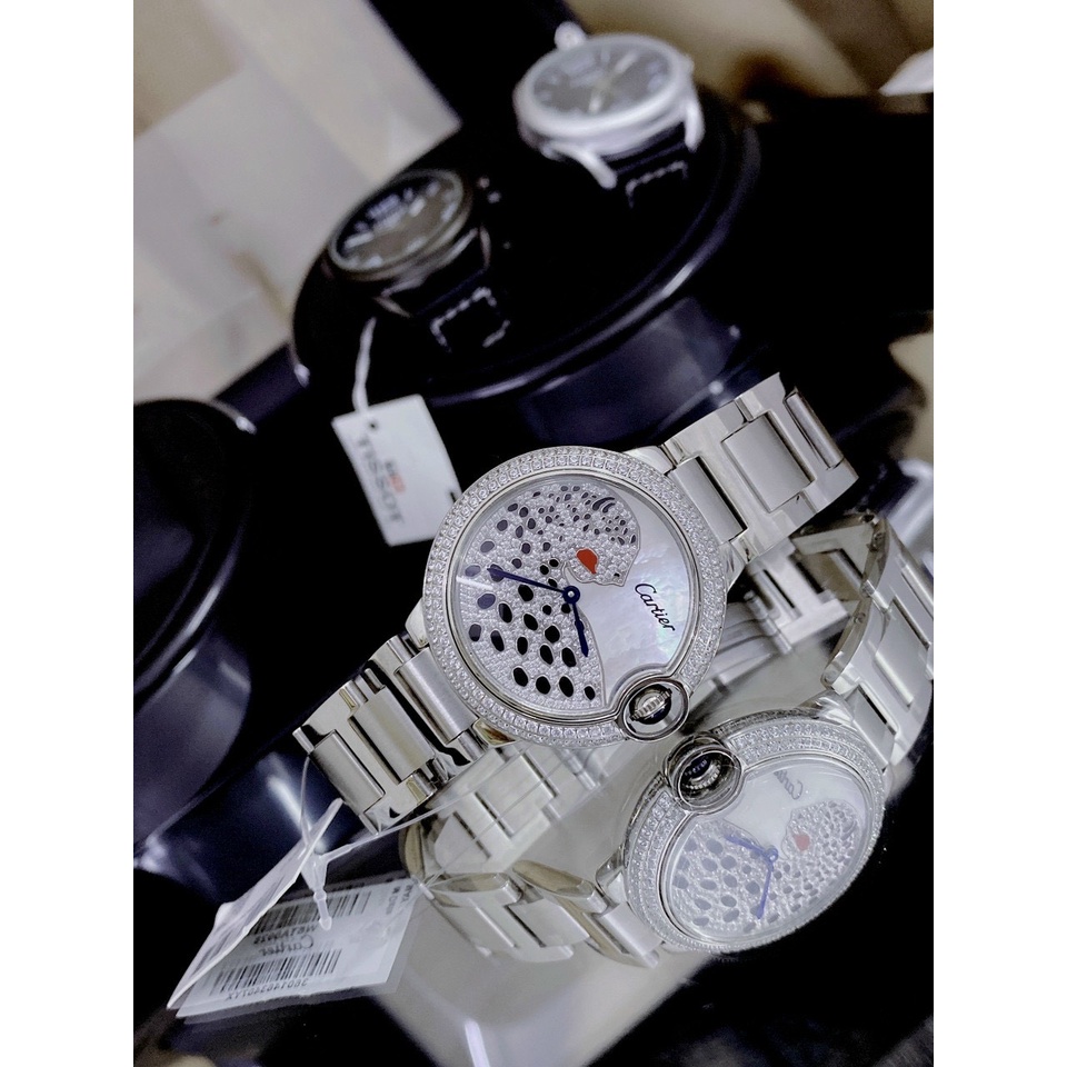 Đồng hồ nữ CATIER JAGUAR WHITE dây thép trắng 316 - 36mm- Máy thụy - Bảo hành 24 tháng