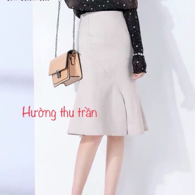 Chân váy xẻ trước thời trang công sở