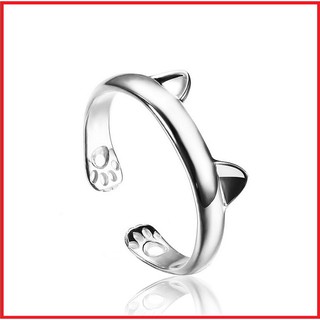 Nhẫn nữ mạ bạc kiểu dáng tai mèo siêu dễ thương mạ chống gỉ hot trend học sinh, sinh viên 2021