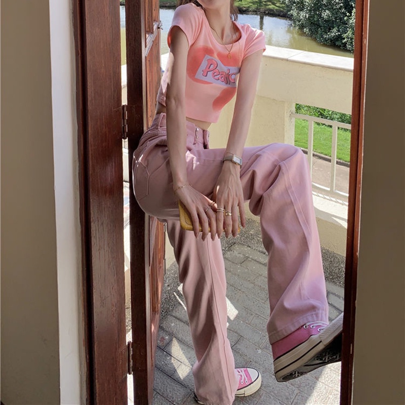 Quần jean IELGY ống rộng phong cách Hàn Quốc trẻ trung thời trang