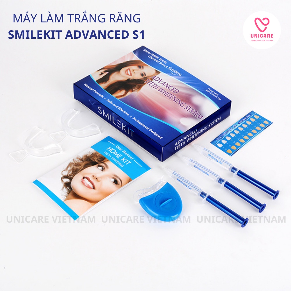 Máy tẩy trắng răng SmileKit Advanced S1 - Bộ kit tẩy trắng răng tại nhà tiện lợi, siêu nhỏ gọn - TẶNG kèm 3 ống gel