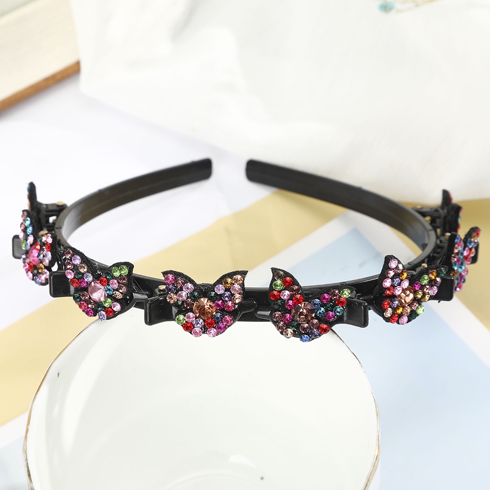 Băng Đô Haimeikang Cài Tóc Đính Đá Đơn Giản Chống Trượt Phong Cách Hàn Quốc