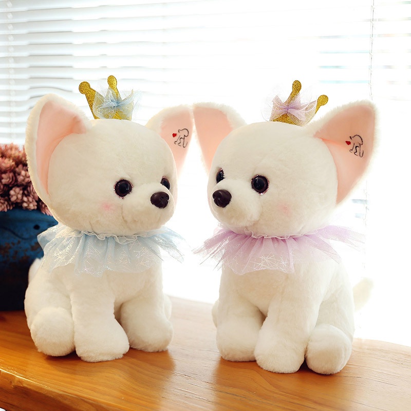Thú Nhồi Bông Hình Chú Chó Đội Vương Miện Siêu Mềm Dễ Thương Cho Bé Gái