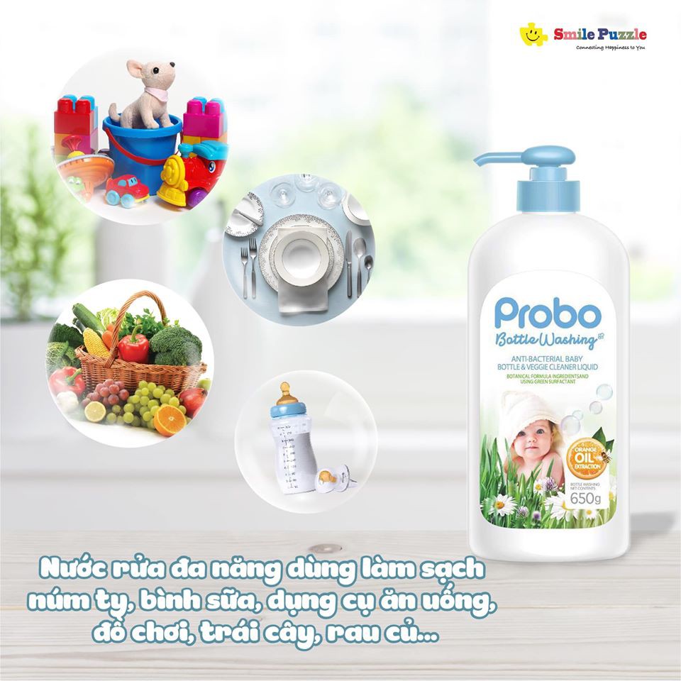 HÀNG NHẬP KHẨU -PROBO - Nước rửa bình sữa và rau quả kháng khuẩn 500g - Xuất Xứ Đài Loan - Dạng Túi