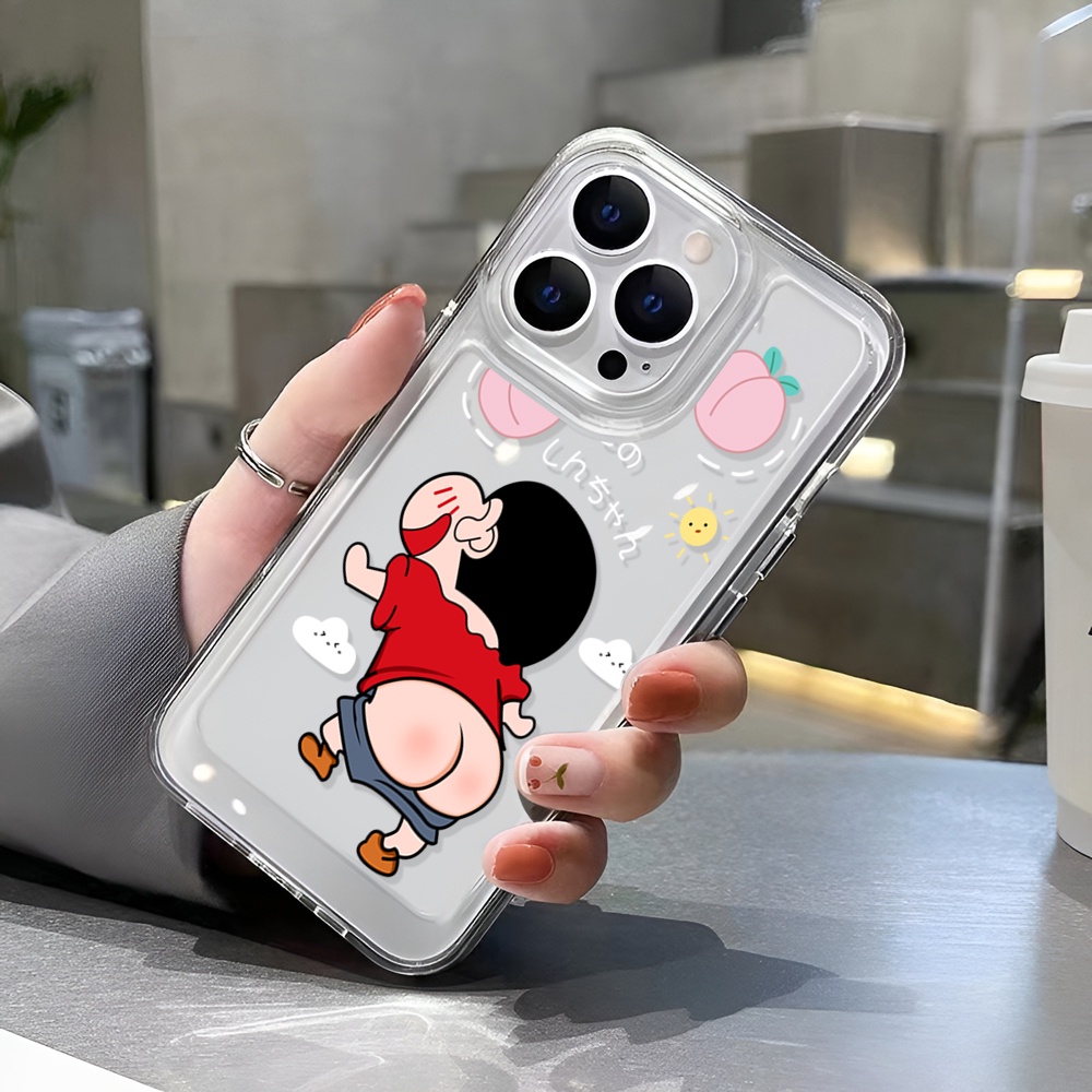 Ốp Điện Thoại Tpu Trong Suốt In Hình Cậu Bé Bút Chì Shin-chan Vui Nhộn Cho iphone 14 Plus 11 13promax 12 7Plus X XS Max 7 8