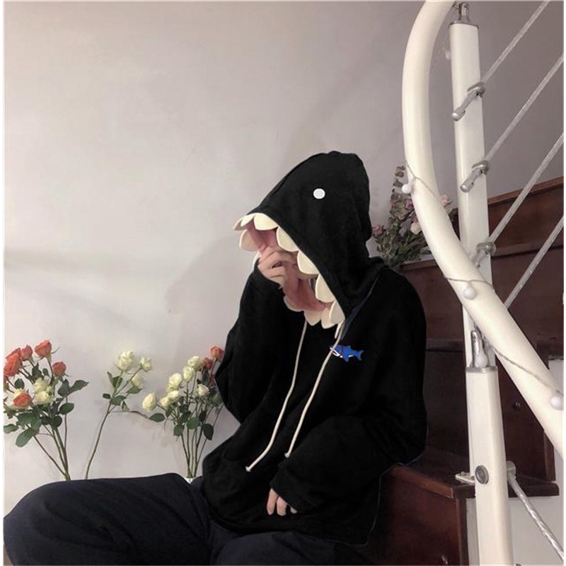 Áo Hoodie Tay Dài In Hình Cá Mập Dễ Thương
