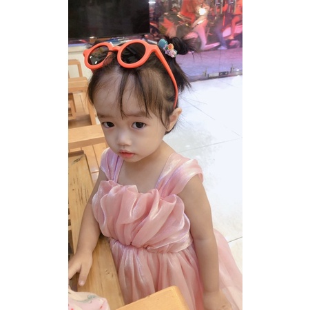 Kính Râm Trẻ Em Tròn Mờ Thích Hợp Cho Bé 2-8 tuổi Gọng Siêu Dẻo Tròng Chống tia UV Hàng Cao cấp