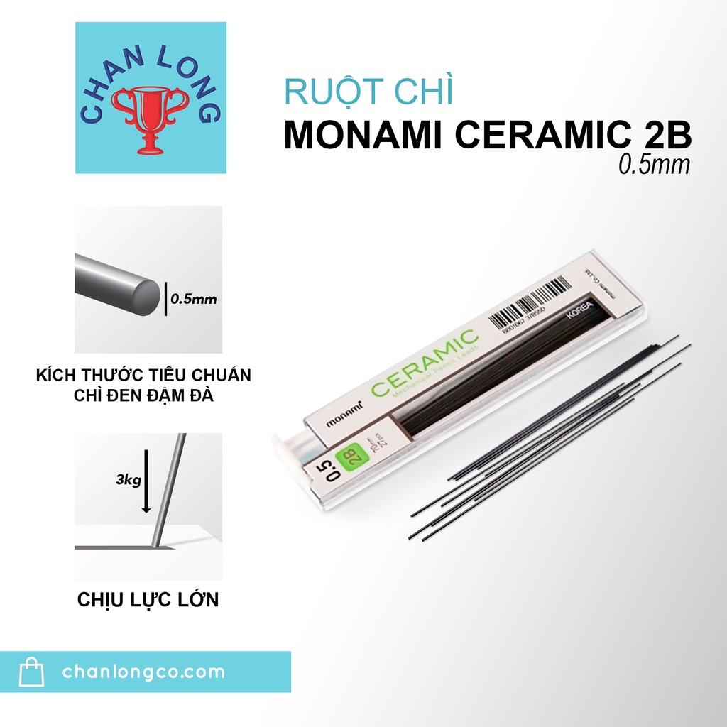 Ruột chì bấm,ngòi chì chính hãng Monami Ruột chì 0.5 Ceramic